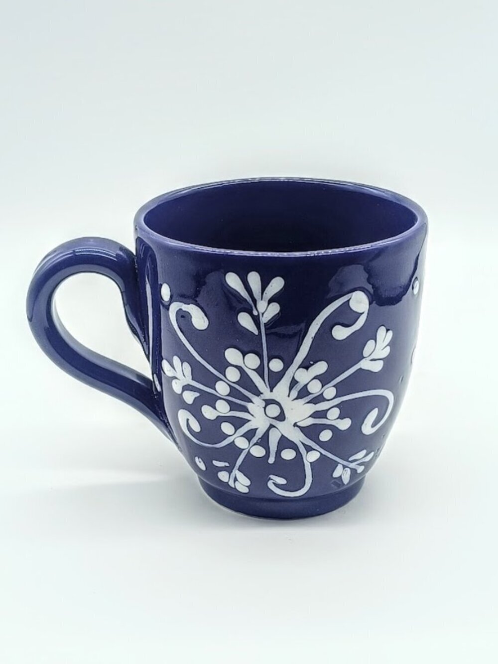 Starbucks Barista 2003 Blue Snowflake Hand-Painted Ceramic Mug